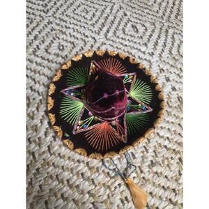 Mini Small Mexican Mariachi 6" Hat Sombrero Souvenir black Velvet